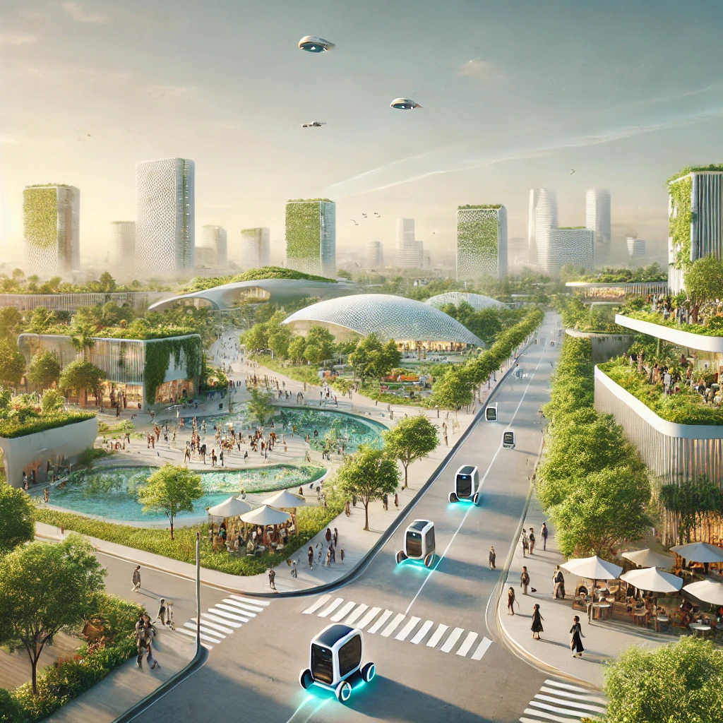 the futuristic cityscape embodying Agape love