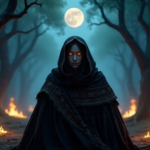 Dark Moon Lilith Matron standing in the shadows, symbolizing death of illusions and feminine power.