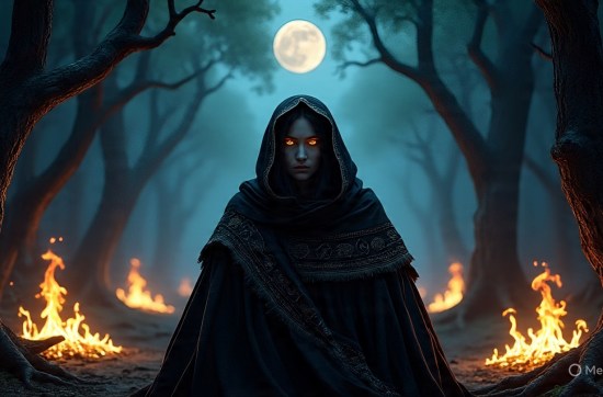 Dark Moon Lilith Matron standing in the shadows, symbolizing death of illusions and feminine power.